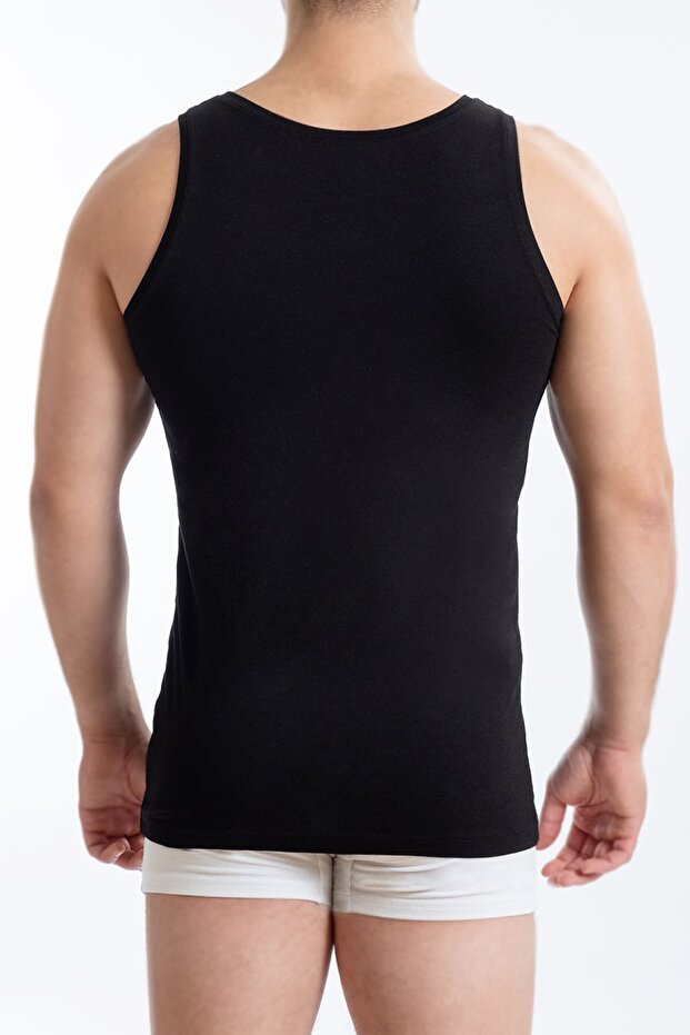 3'lü Erkek Bambu Siyah Atlet Basic - 3