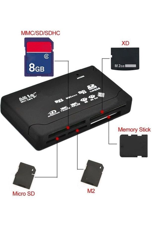4296 Usb Hub Micro Sd Xd Mmc Ms Cf Tf Mini M2 Combo Kart Okuyucu - 4