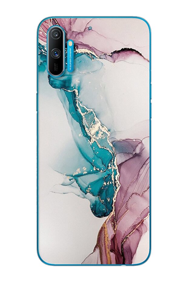 Super Transparent Silicone Phone Case with Smoke Marble Design Oppo Realmi C3
