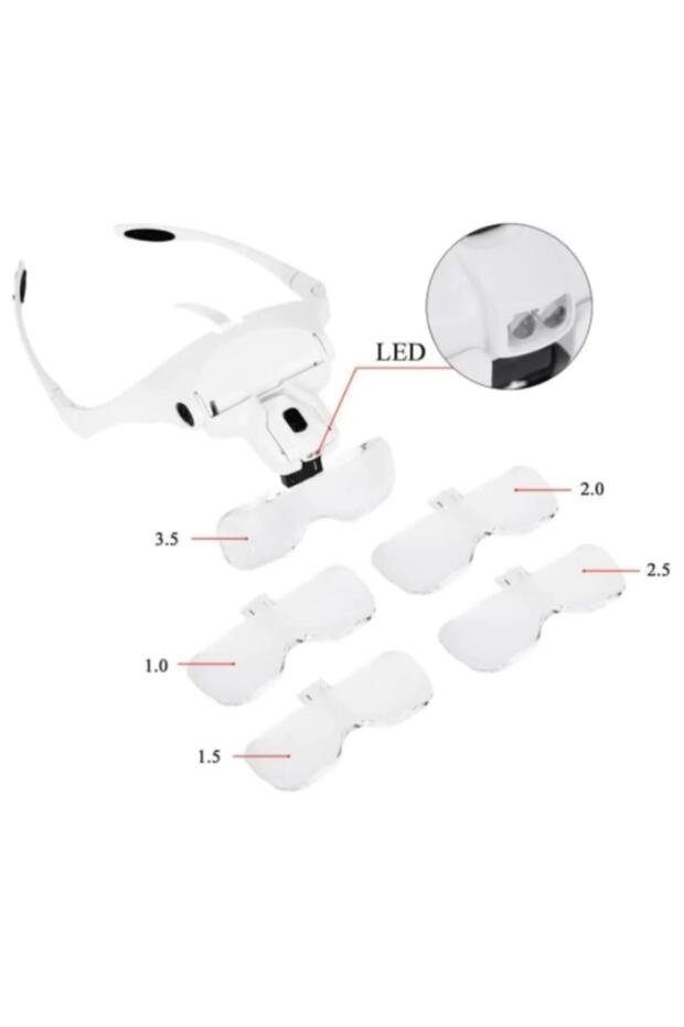 Loop Büyüteç Gözlük Tipi Led Işıklı Büyüteç - 2