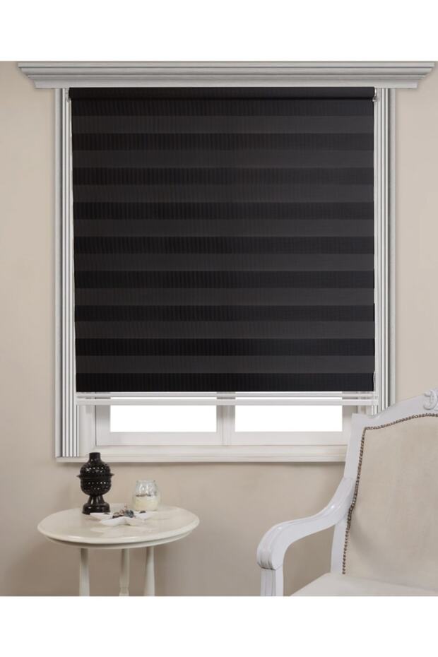 RÜYAPER Siyah Bambu Zebra Perde - 1