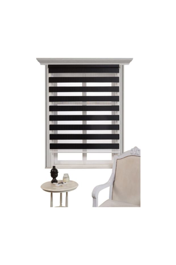 RÜYAPER Siyah Bambu Zebra Perde - 2