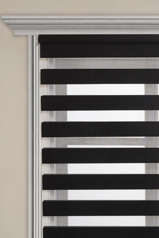 RÜYAPER Siyah Bambu Zebra Perde - 3