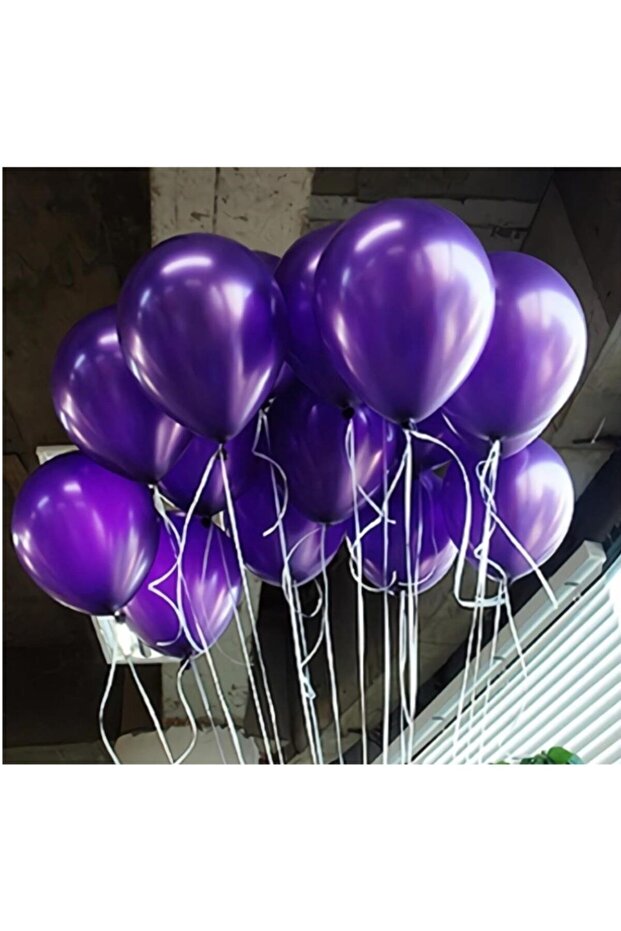 10 Pieces Metallic Purple Latex Balloons