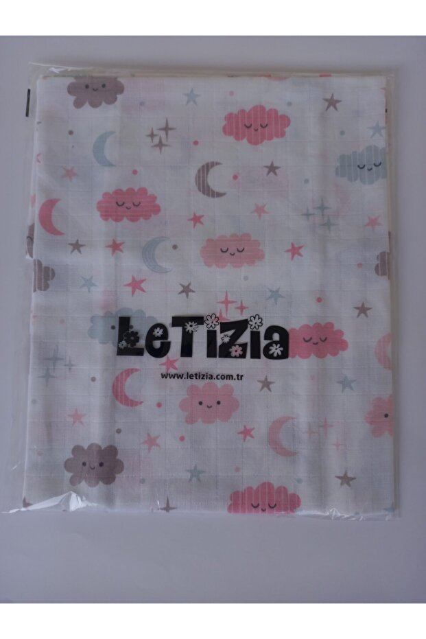 Cloud Star Moon Patterned Muslin Blanket - 2