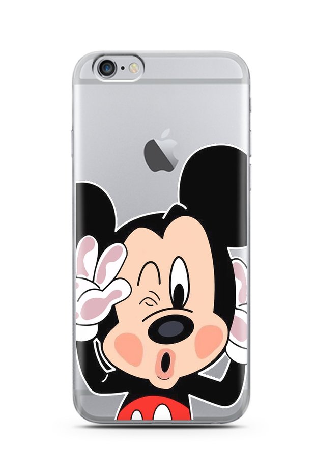 Mickey Design Super Transparent Silicone Phone Case for iPhone 6S