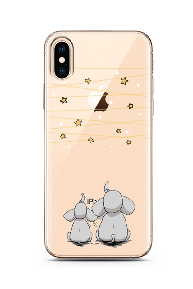Elephant Design Super Transparent Silicone Phone Case iPhone XS