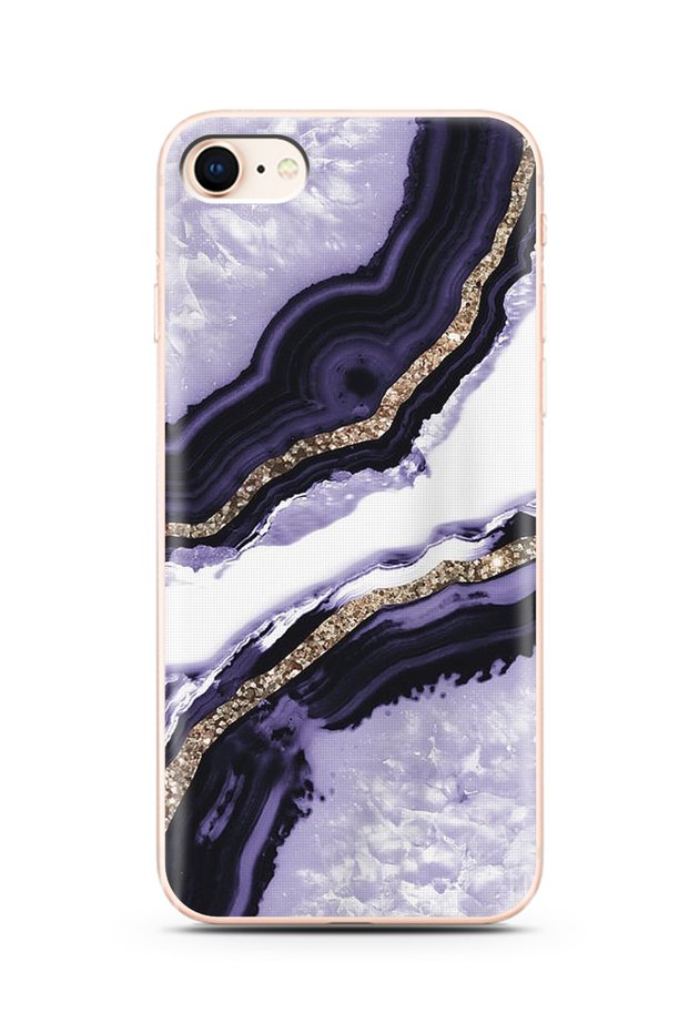 Purple Beach Design Super Transparent Silicone iPhone 8 Phone Case