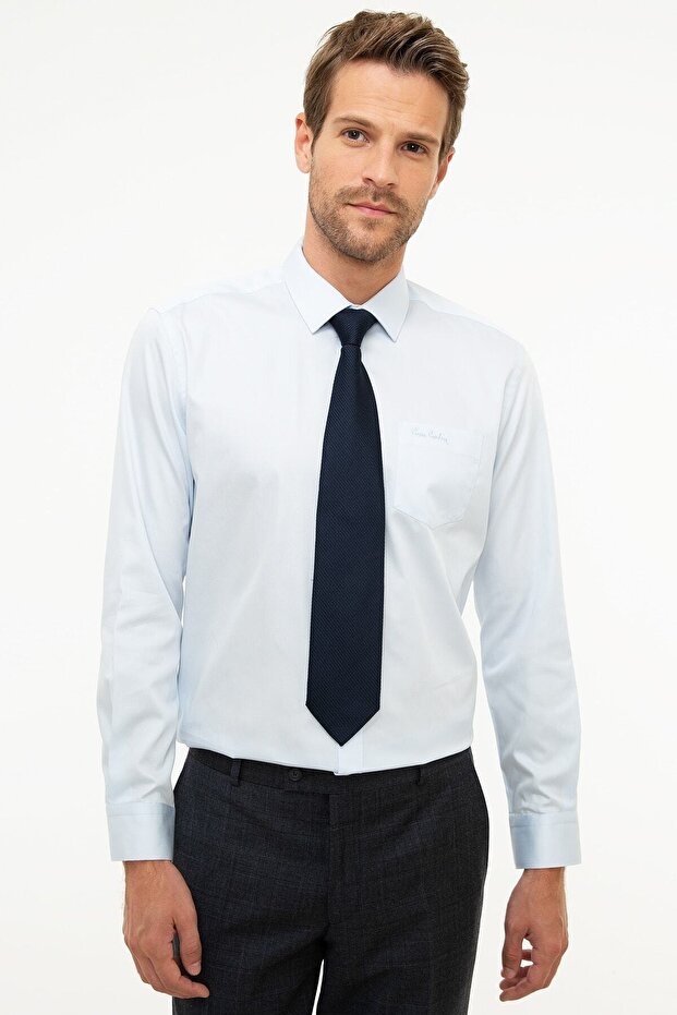 Açık Mavi Regular Fit Basic Gömlek - 1