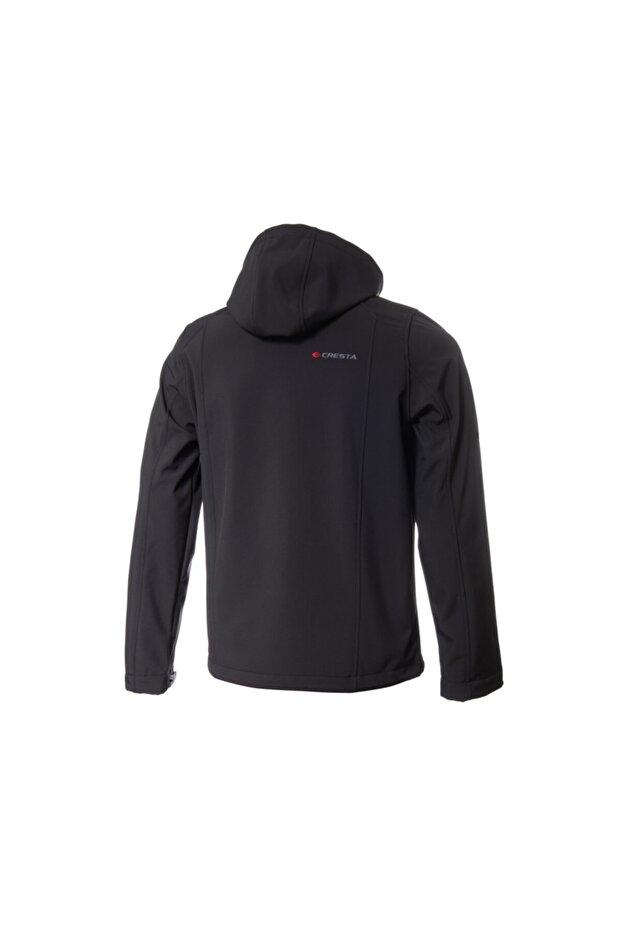 Erkek Siyah Kapüşonlu Softshell Ceket - 3