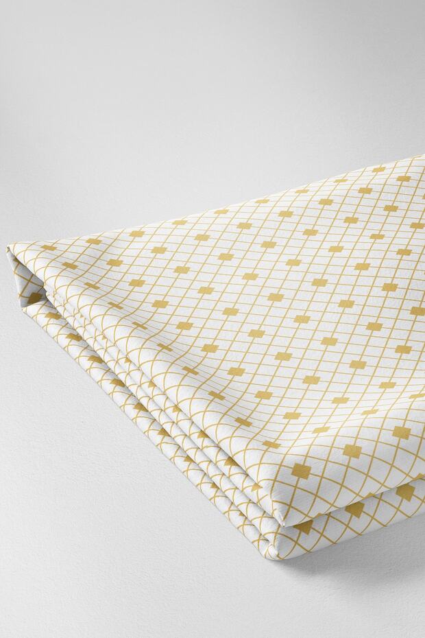 White Designed Digital Printed Tablecloth - 2