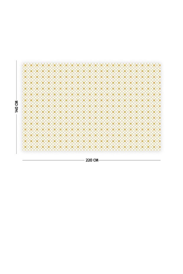 White Designed Digital Printed Tablecloth - 4