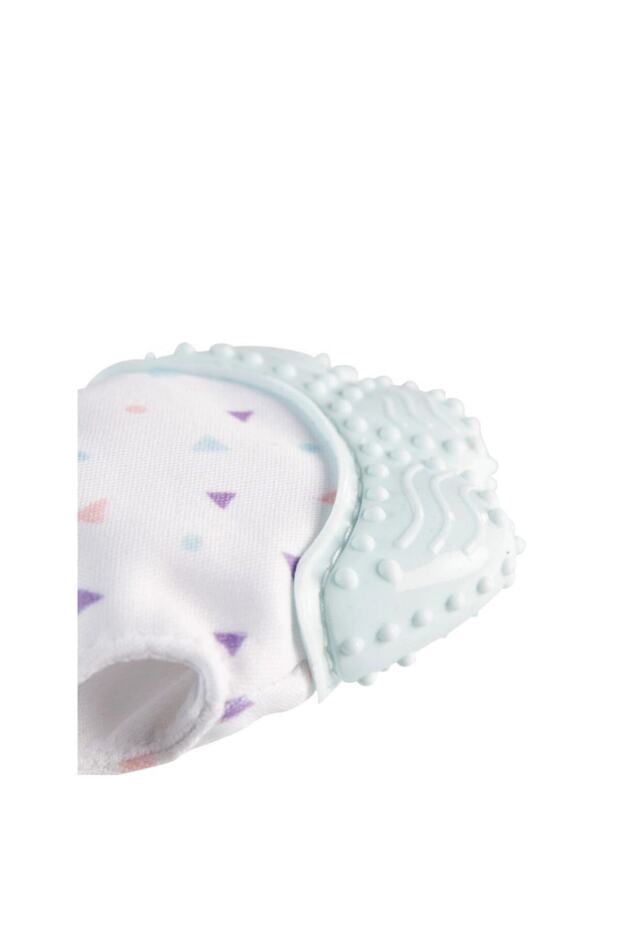 Teether Patterned Rustling Gloves Mint Blue 0-12 Months - 2
