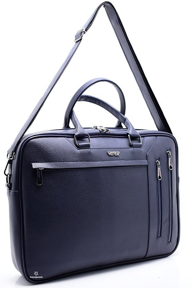 Unisex Navy Blue Laptop Briefcase