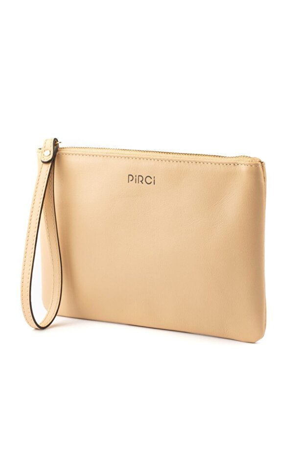Deri Kadın Pouch Bej - 2