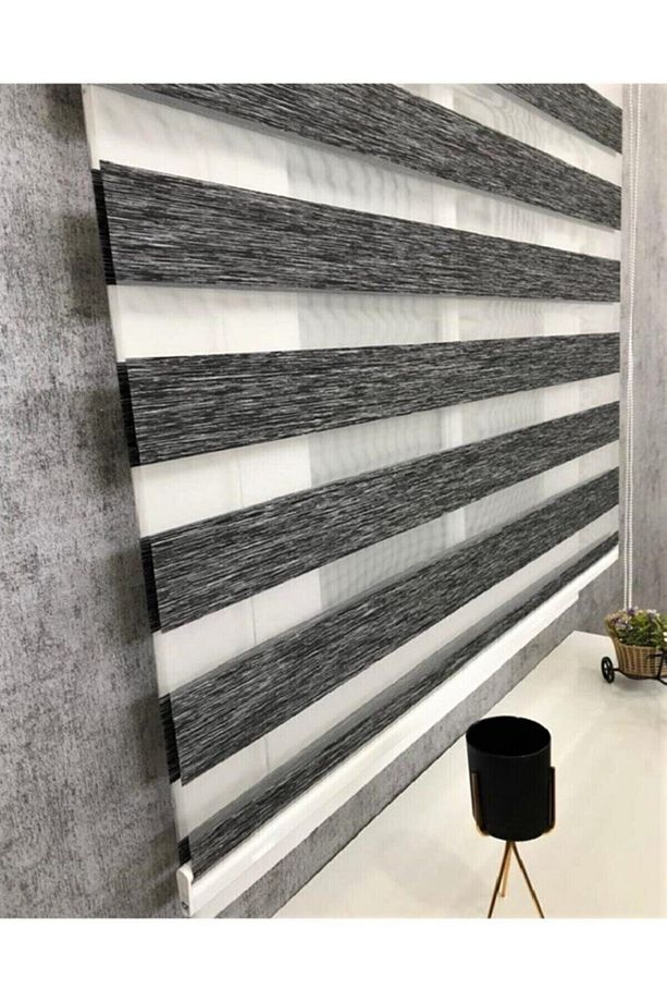 Bambu Raks Koyu Gri Zebra Perde - 5