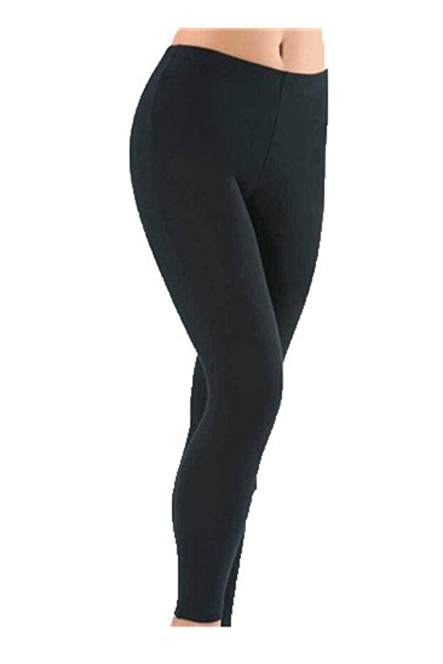 Women's Plain Patternless Long Ladies High Waist Combed Cotton Tights Trousers
