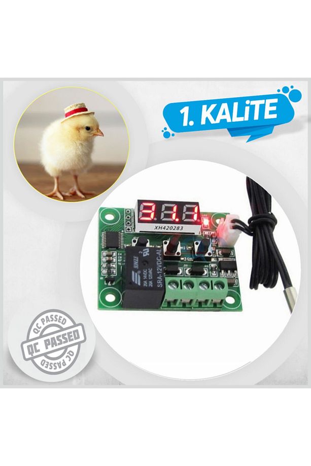 W1209 Dc 12v Kuluçka Termostat Sıcaklık Kontrol - 1