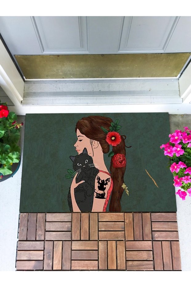 Friendly Cat Door Mat Decorative Door Mat Outdoor Mat Home Door Mat