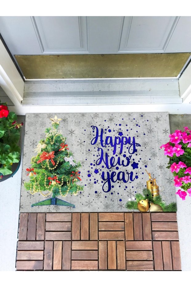 New Year Pine Tree Door Mat Decorative Door Mat Outdoor Door Mat Home Door Mat