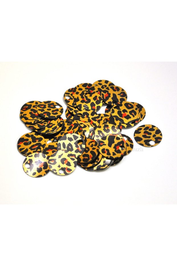 Bag Stamp Booties Stamp 10 Gram 20 mm Leopard Pattern Gold Color