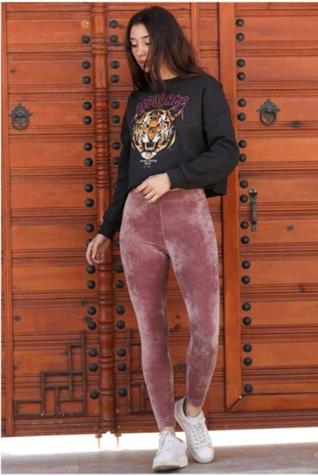 Kadın Kadife Tayt - 1