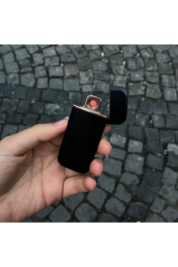 Atatürk Imzalı Usb Şarjlı Dokunmatik Siyah Çakmak - 3