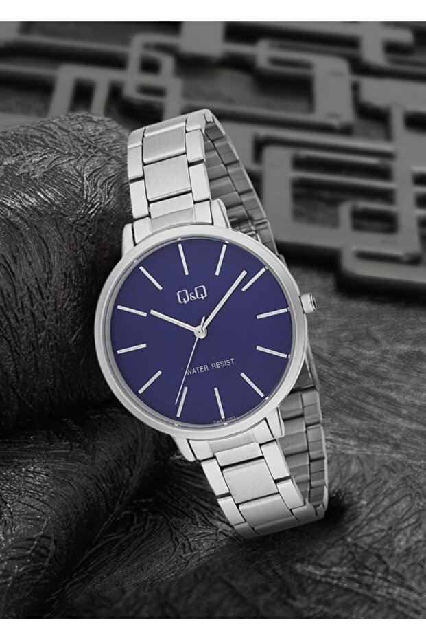 Qb57j202y Silver Navy Blue Dial Women's Wristwatch