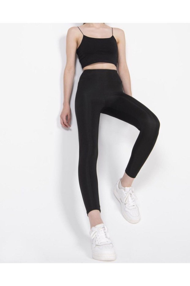 Women's Black Disco High Waist Recovery Daily Sports Stylish Comfortable Push Up Slim Fit Shiny Disco Tights