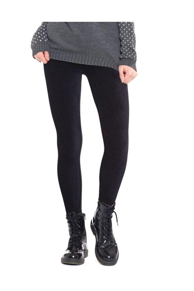 Women's Black Corduroy Tights
