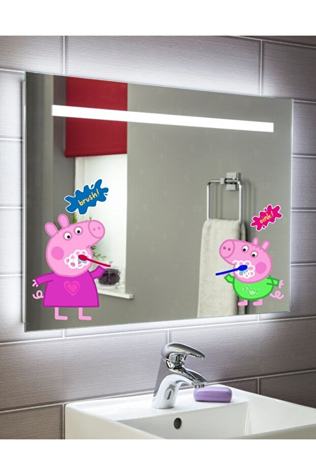 ملصق حائط لتزيين غرفة الأطفال والرضع من Peppa Brushes أسنان