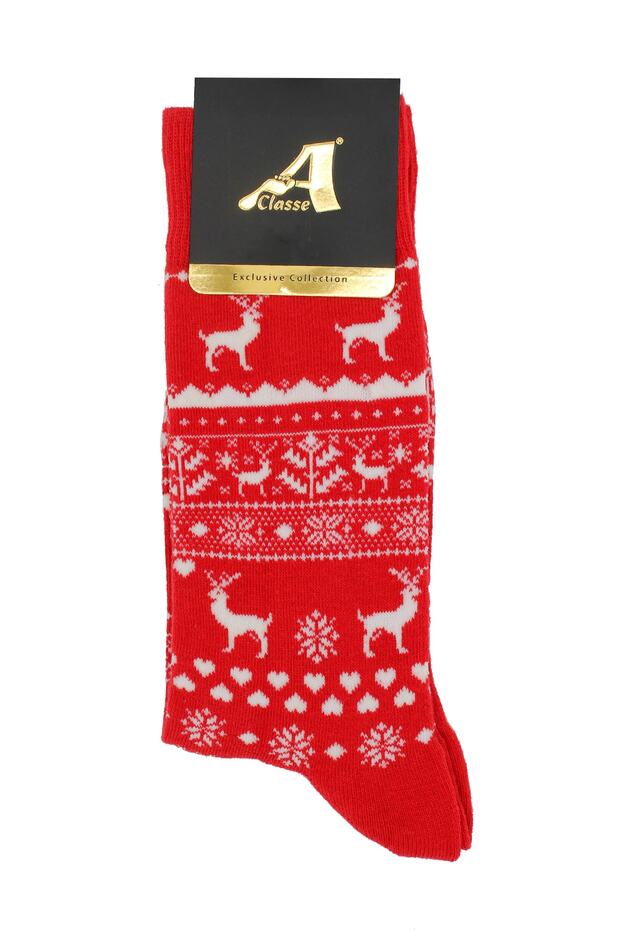 Red Deer Christmas Patterned Socks - 2