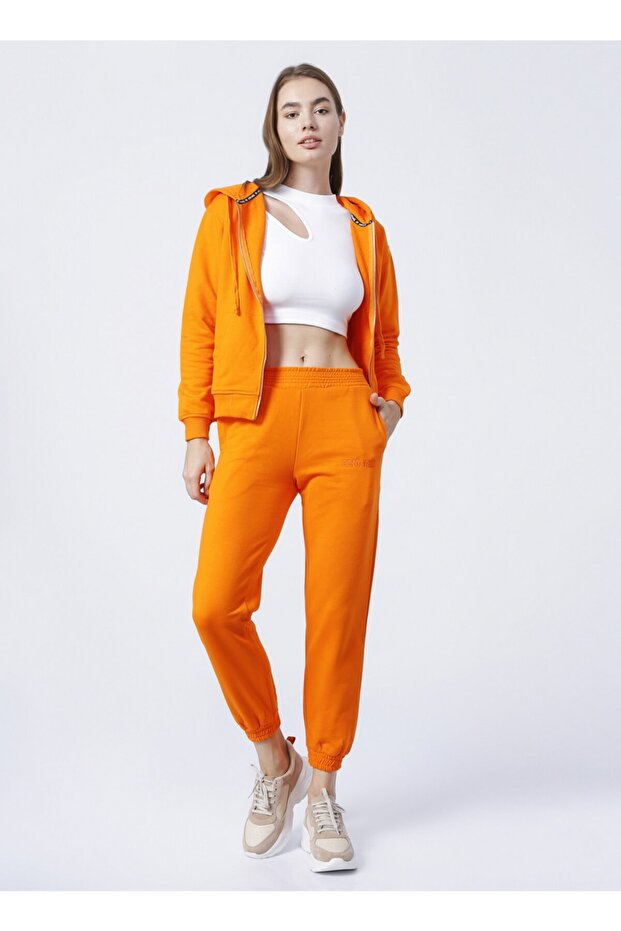Ecko Unlimited Aisha Regular Waist Regular Fit Orange Women's Sweatpants