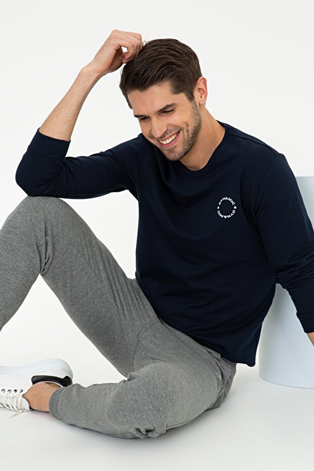 Navy Blue Men's Sweatshirt G021Sz082.000.1385138