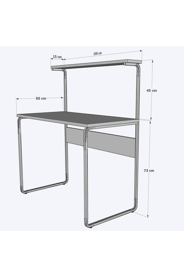 G Masa 100x50 Metal Iskeletli Parlak Bambu Yüzey Kahve-çay Mutfak Masası - 3