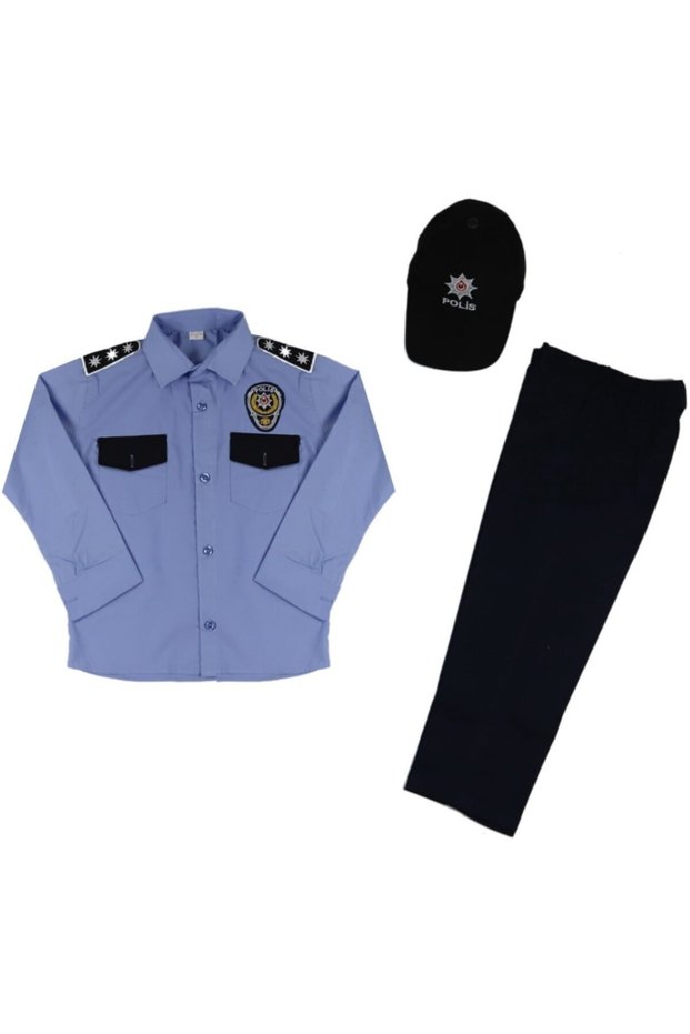 Unisex Blue Turkish Child Police Costume Child Police Outfit