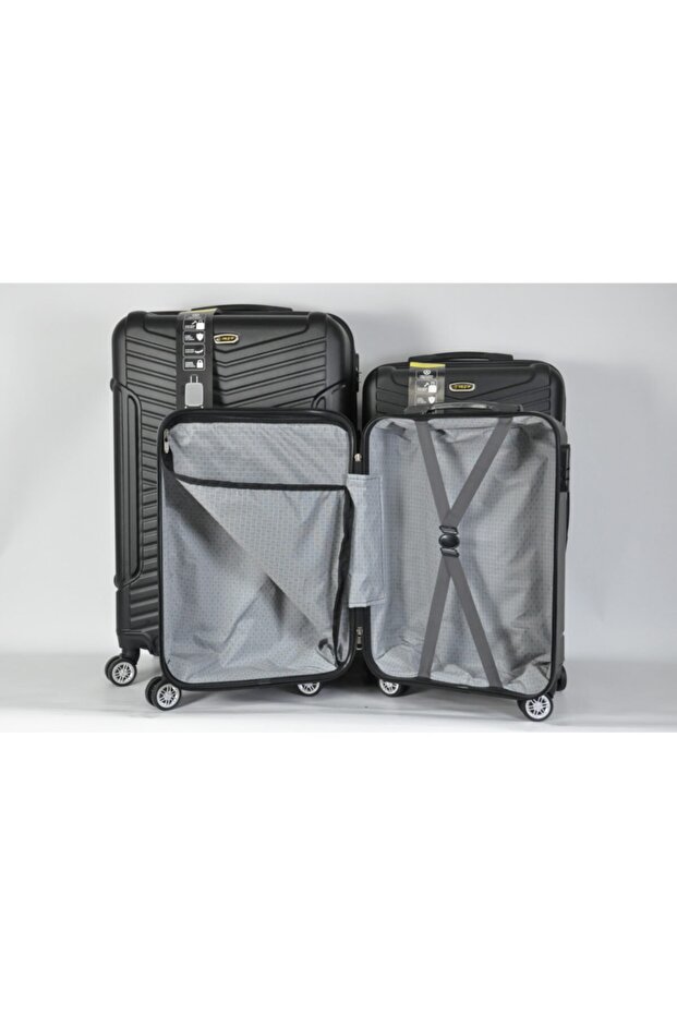 Abs Valiz 4 Teker 3'lü Set Siyah - 2