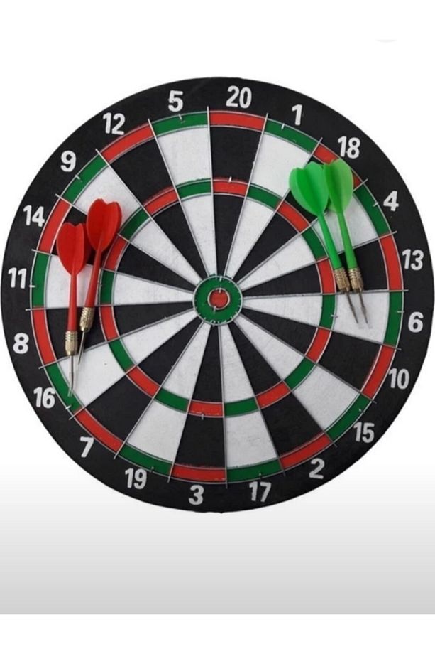 Dart Oyunları için Tahta Iğneli Dart Seti - Hedef Tahtası ve Yedek İğnelerle Birlikte - 2