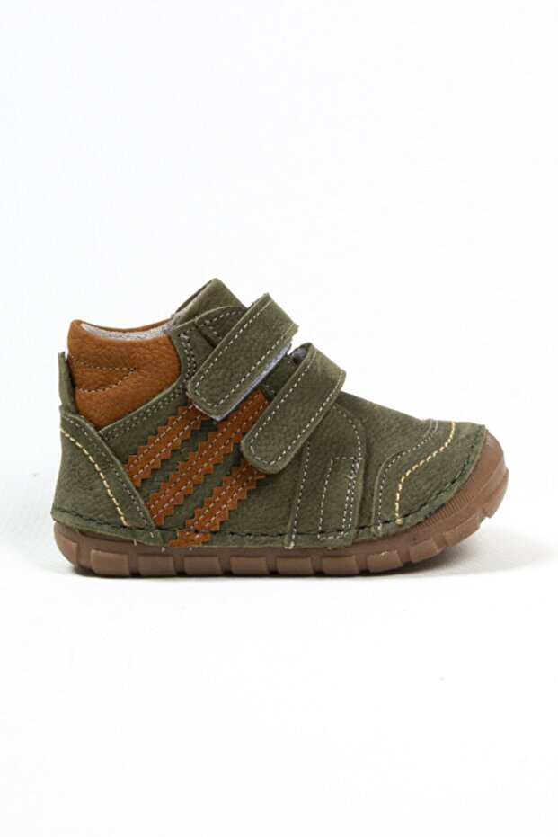 Unisex Baby Green Genuine Leather Orthopedic First Step Shoes