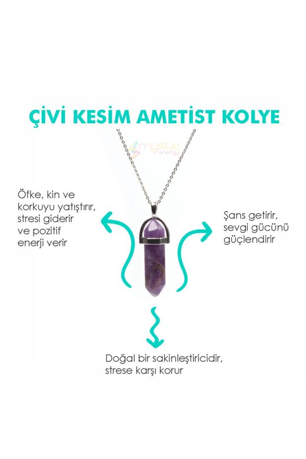Natural Stone Amethyst Nail Cut Necklace |   Gift Natural Stone |   Gift Natural Stone