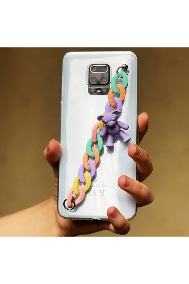 Galaxy A51 Case Colorful Chain Apparatus Teddy Bear Ornament Casebear Super Transparent Silicone