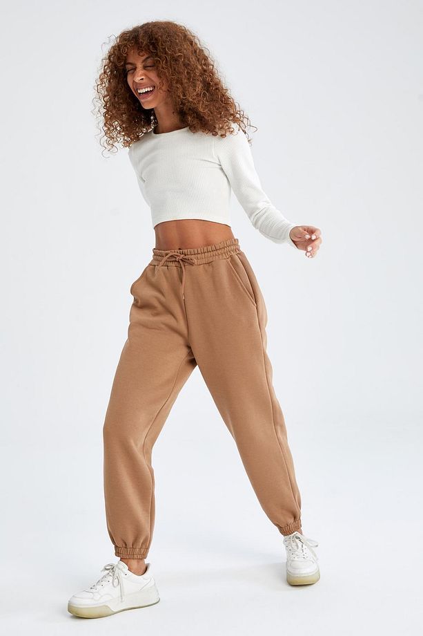 Regular Fit Beli Bağcıklı Kalın Sweatshirt Kumaşı Jogger Eşofman Altı - 1