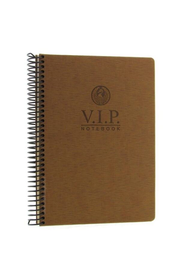 غطاء صلب حلزوني بني VIP 140 ورقة 17x24 دفتر ملاحظات مبطن