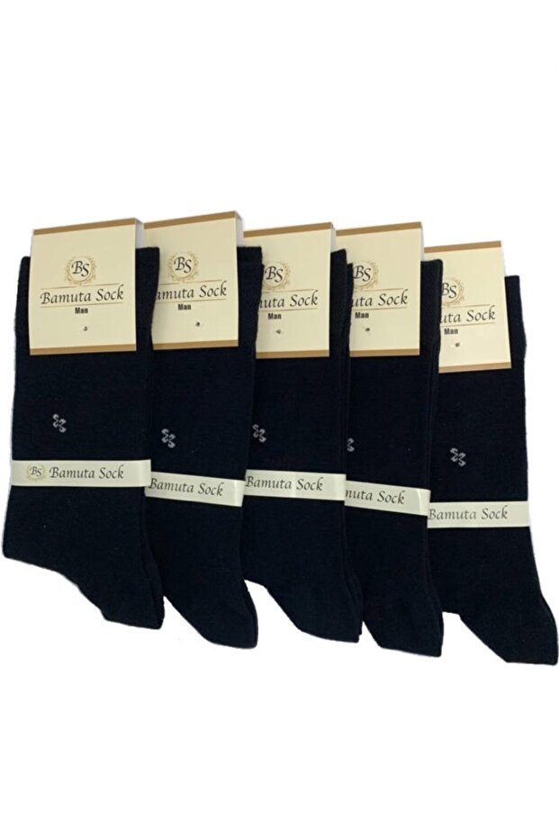 Men's Bamboo 5-Piece Seamless Men's Socks Black