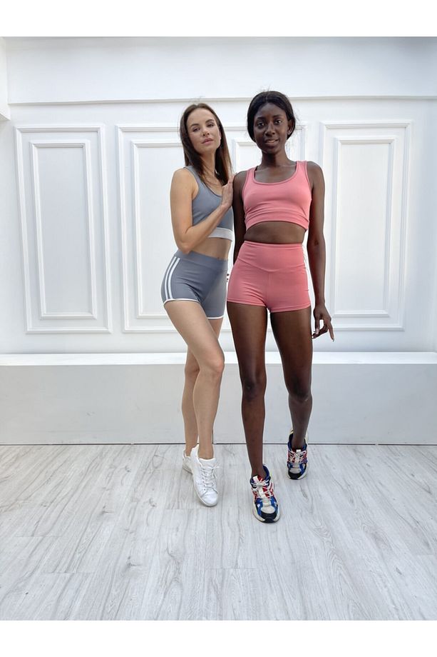 Gül Kurusu Extra Yüksek Bel Mini Sporcu Şort - 2