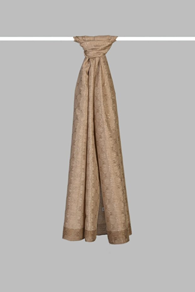 Zincir Monogram Şal - Kamel - 1