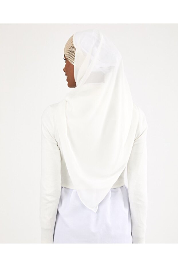 وشاح شيفون مثلث - ذهبي إكرو - 3