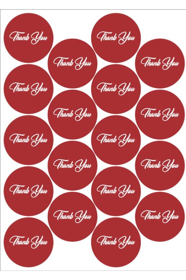 64 Pieces Claret Red 4 Cm X 4 Cm Round Classic Thank You Thank You Sticker Label Sticker