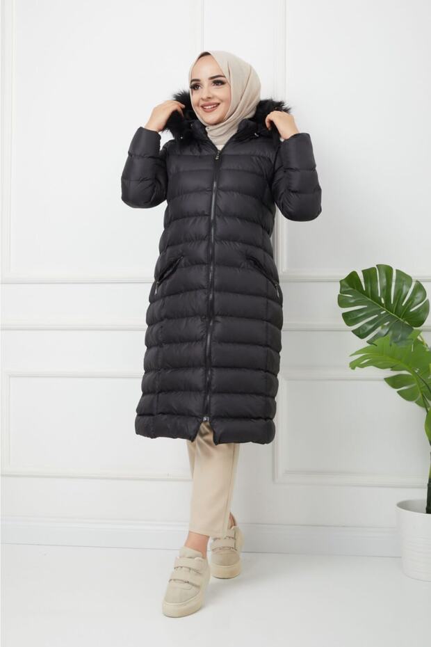Women's Long Hooded Puffer Jacket