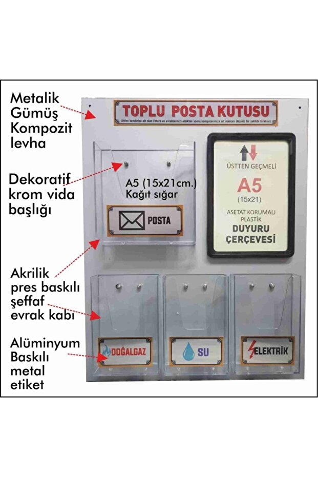 D-15 Toplu(ORTAK) Posta Kutusu - 2